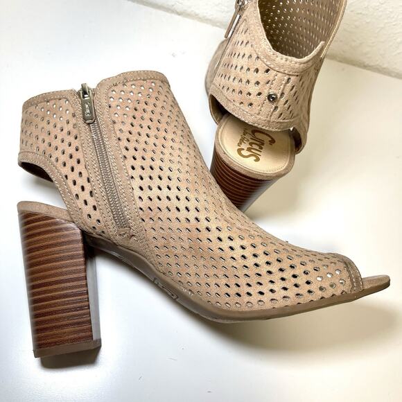 Circus by Sam Edelman Size 10 Womens Emerson Peep Toe Heel Bootie Luggage Brown - Picture 4 of 7